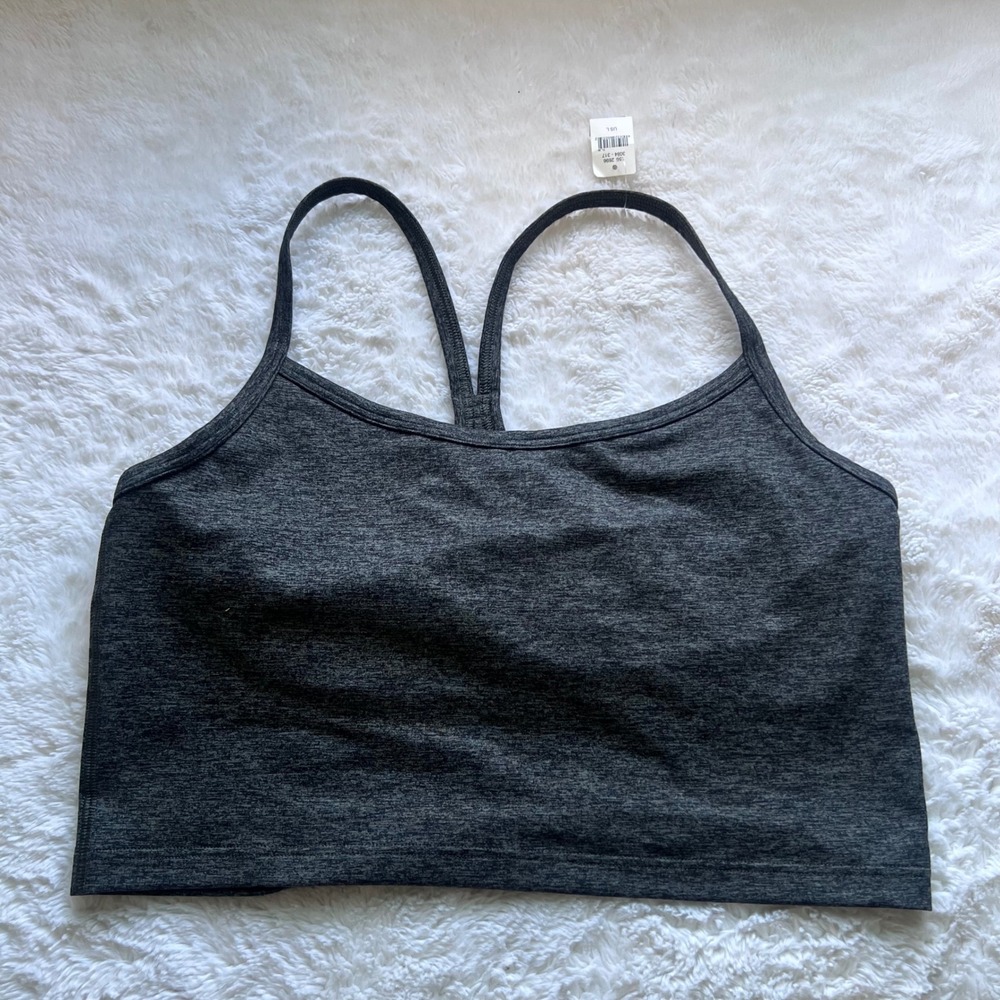 OFFLINE by Aerie Recharge Sports Bra Heather Gray Low Impact Racerback 3084-317